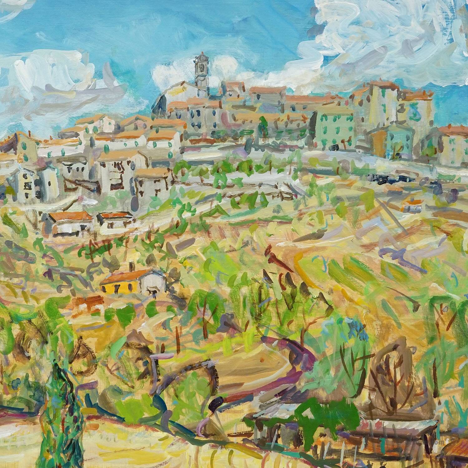 Oil painting by Alexander Michael – Prata in Tuscany, 1998
