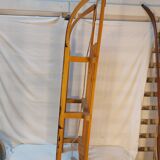 Vintage solid beech sled signed La Hutte - 110 cm