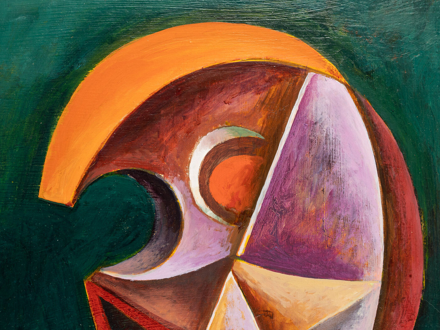 Cubist Portrait, Oil on Plate, 52 x 62 cm