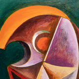 Cubist Portrait, Oil on Plate, 52 x 62 cm