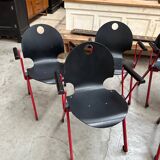 Set of 6 plichaise chairs by souvignet