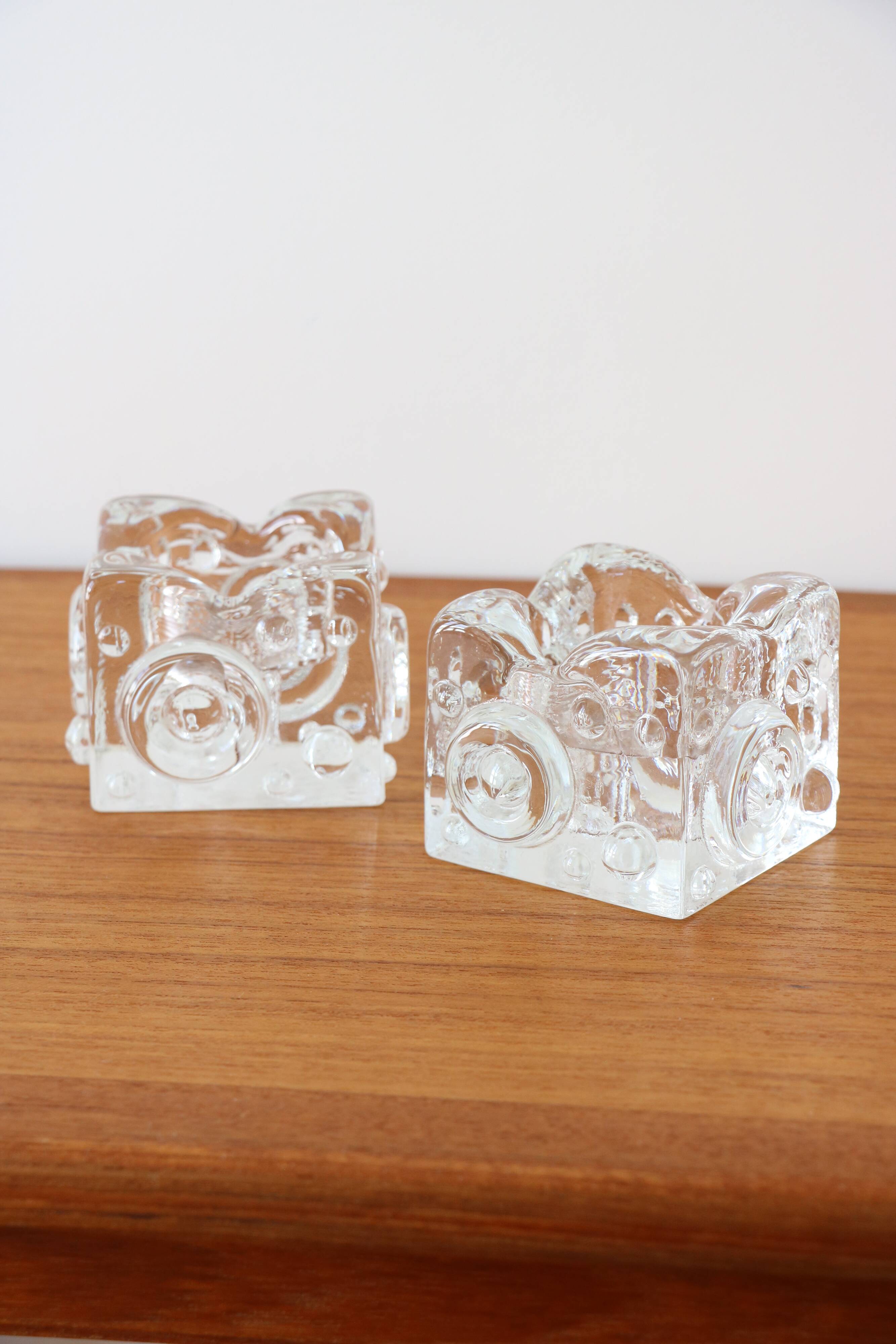 Pair of Josef Schott candlesticks, brutalist/modernist, 1960