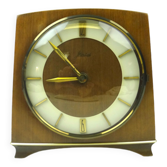 Mid century teak desk chimny clock by HAID Germany