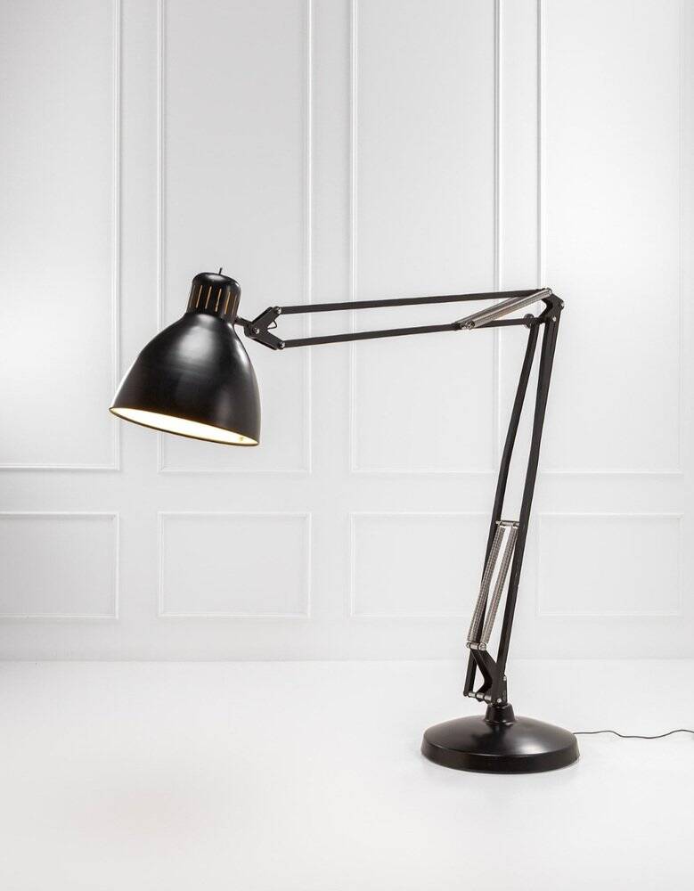 The Great JJ black floor lamp by Jac Jacobsen for Luxit Leucos, 1980s