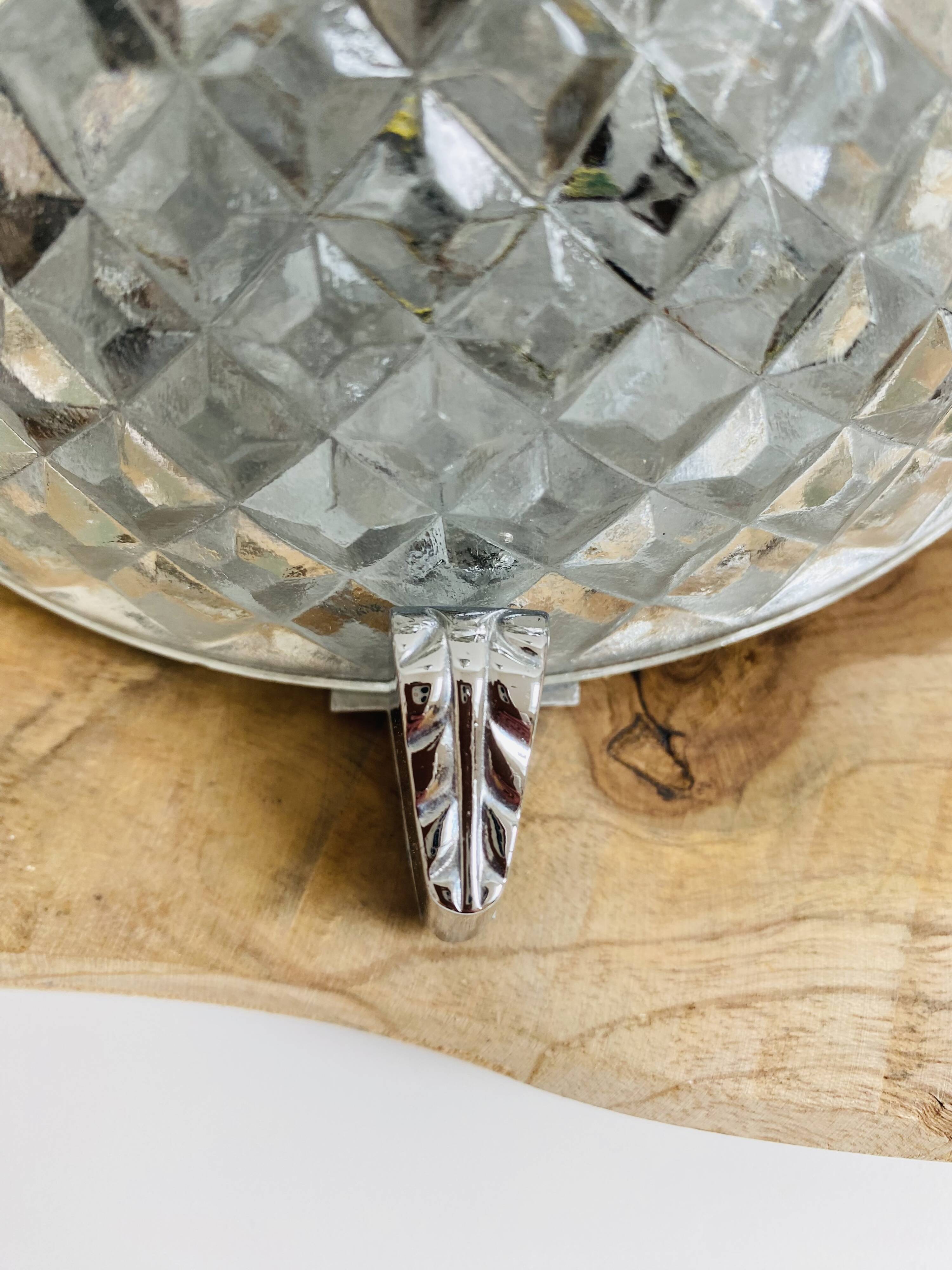 Pair of chrome-plated glass sconces