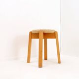 Vintage Four-Legged Organic Woven Stool