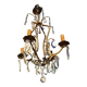 Wrought iron chandelier with pendants