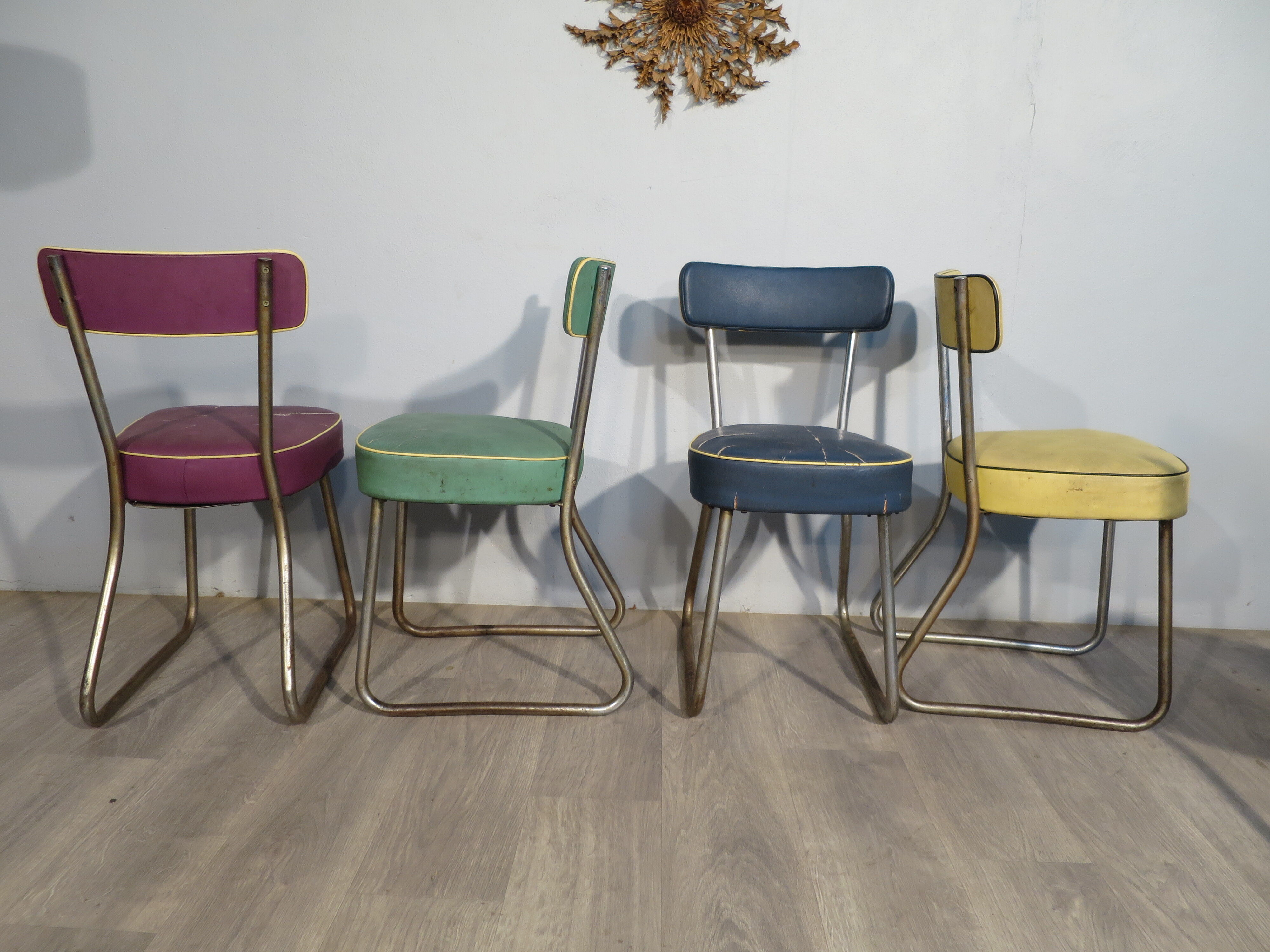 Set of 6 industrial chairs "Nori"