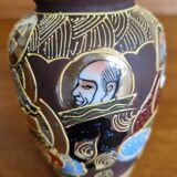 Set of 2 Japanese Satsuma ceramic vases