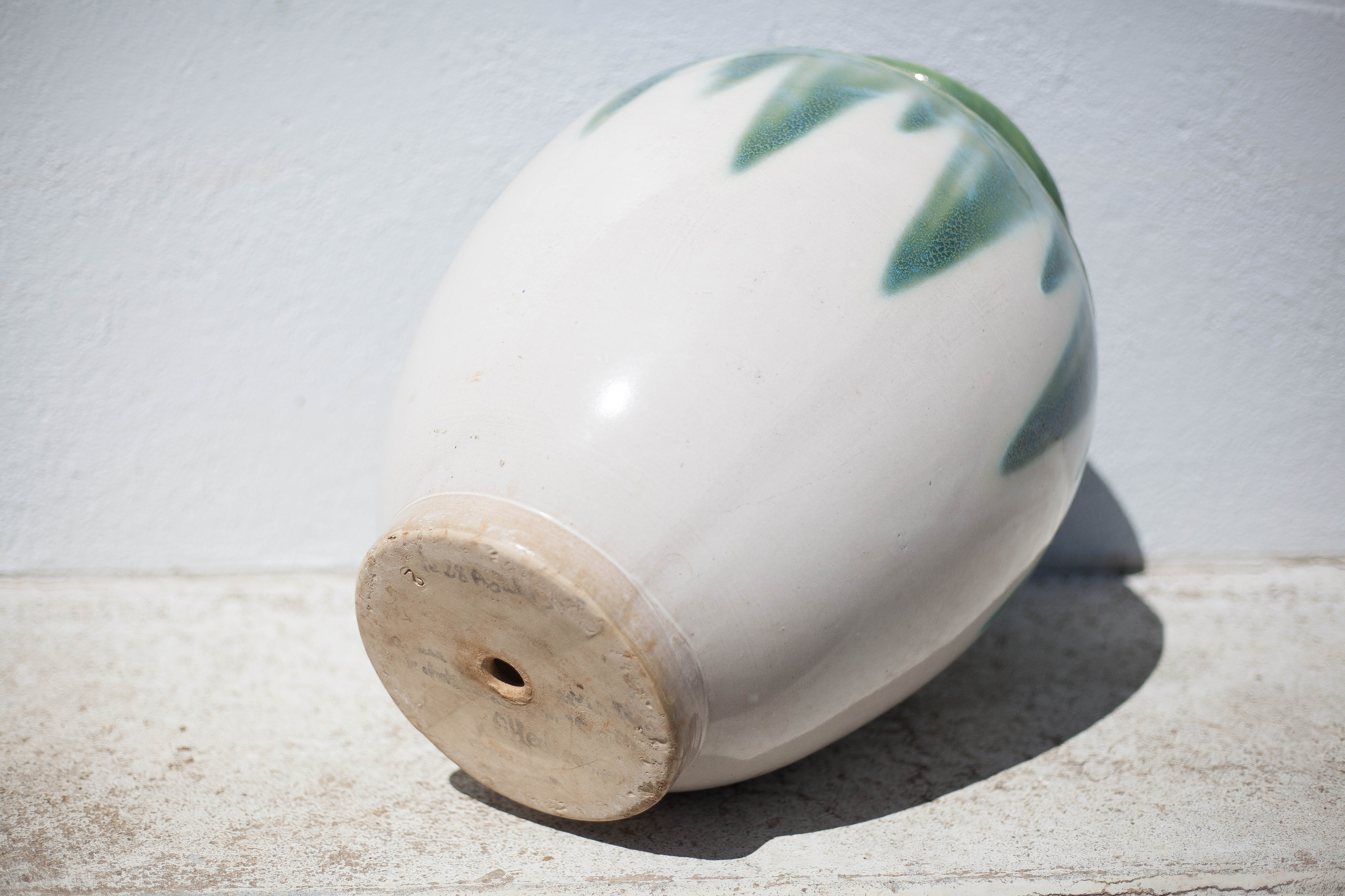 Ceramic pot, jar, glazed planter, vintage pot cover, decoration