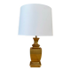 Golden lamp "Regina", 2 m fabric cable, cotton shade