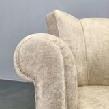 Italian Mid Century Velvet Lounge Armchair, 1950s