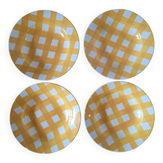 La Redoute x Selency set of 4 yellow semi-deep plates