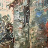 Old painting, view of Montmartre, signed Pierre Lemoine (1920-2006)