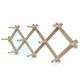 Coat rack accordion vintage light wood 10 hooks
