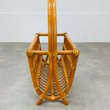 Porte revue en rotin années 60