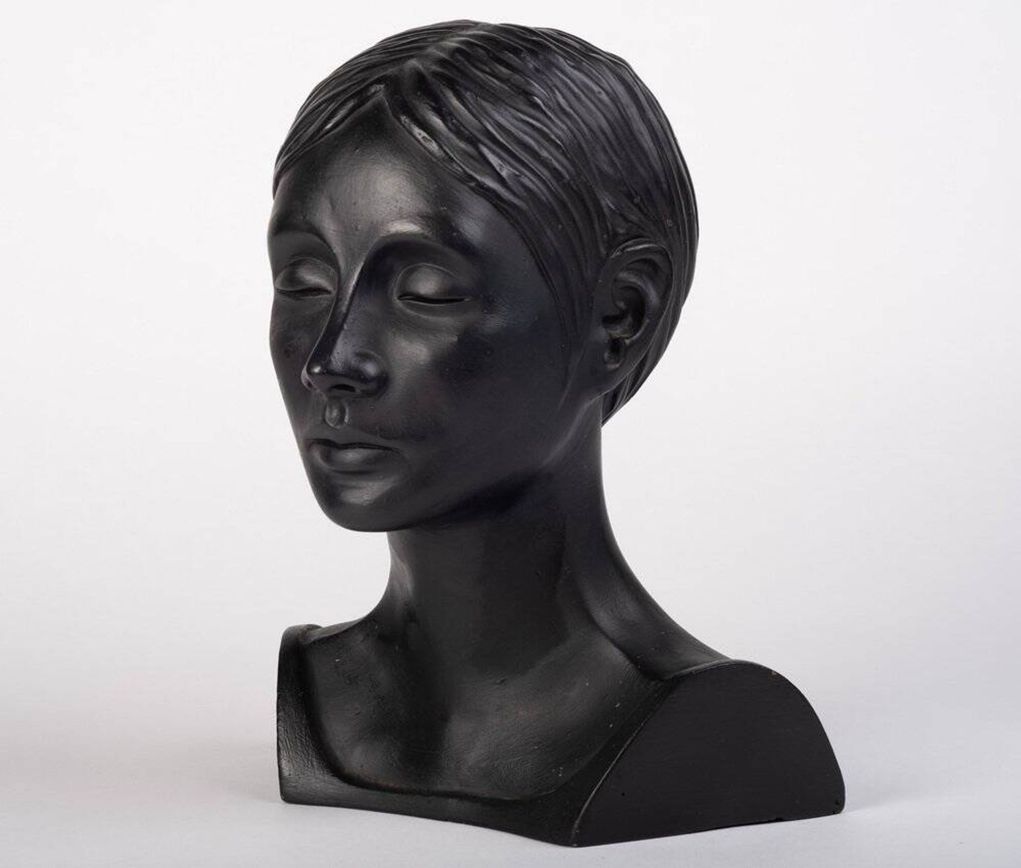 Sculptural Bust of a Woman in Clay, Denmark, 1975