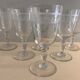 6 antique engraved crystal wine glasses