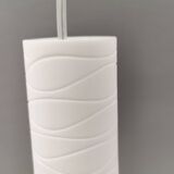 Hanging lamps in handmade/mouth-blown white Murano glass, Italy 1990s