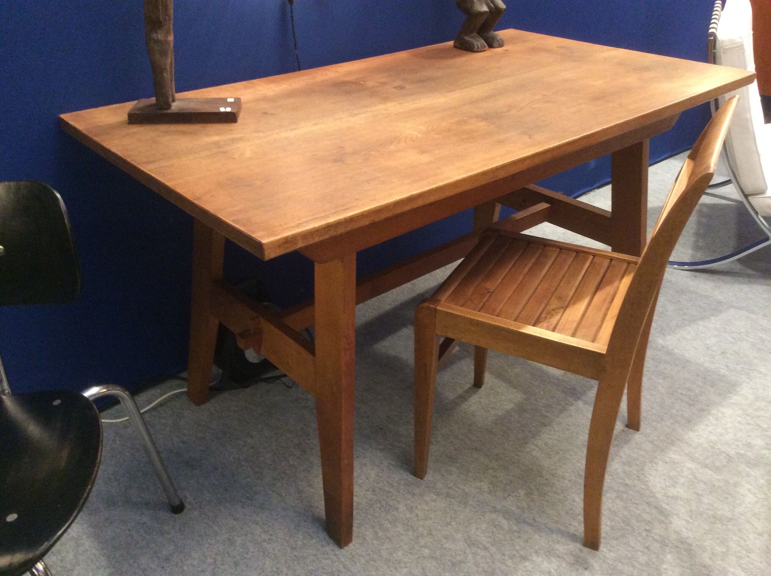 Table light oak by Rene Gabriel around 1950 reconstruction