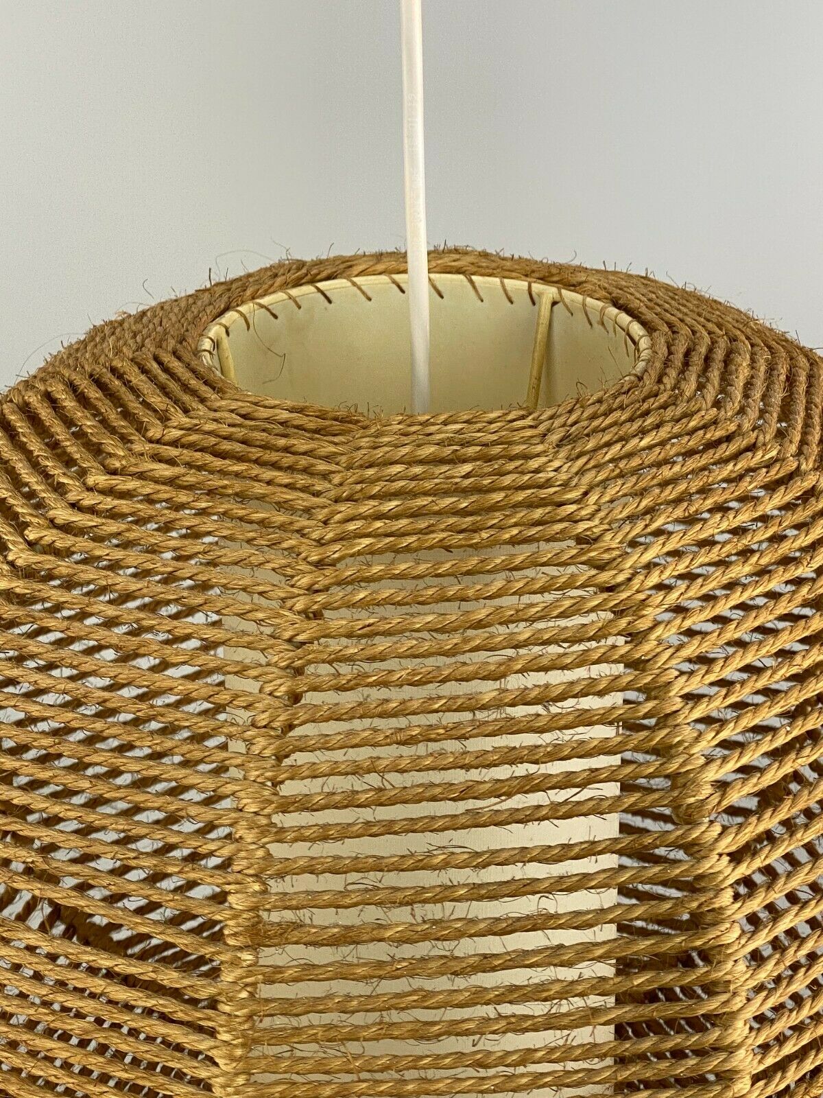 60s 70s lamp lamp ball lamp raffia braid space age design 60s 70s