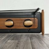 Mid-Century Scandinavian Teak and Leather Wall Coat Rack, 1960s