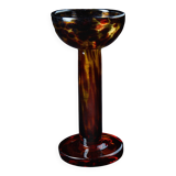 Amber blown glass candle holder – Art Deco style – 24.5 cm