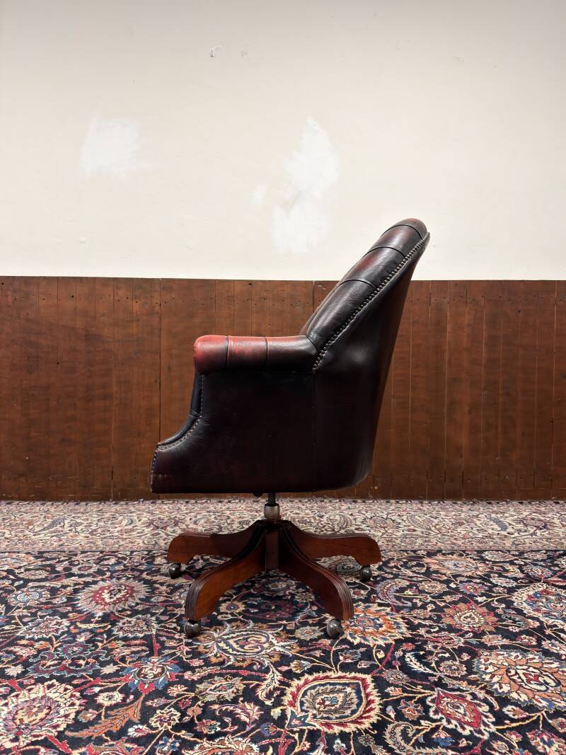 English Oxblood Chesterfield Desk Chair Director Chair