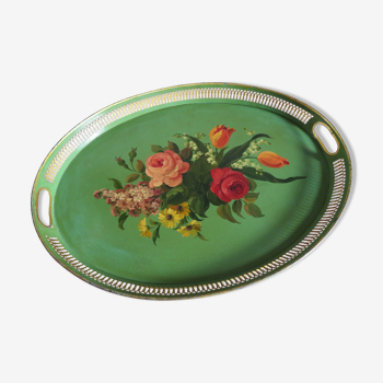 Napoleon III painted metal tray