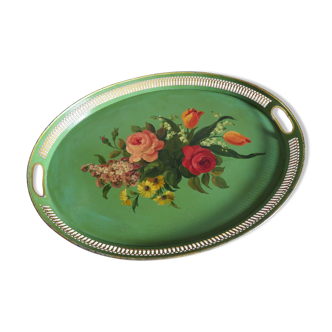 Napoleon III painted metal tray