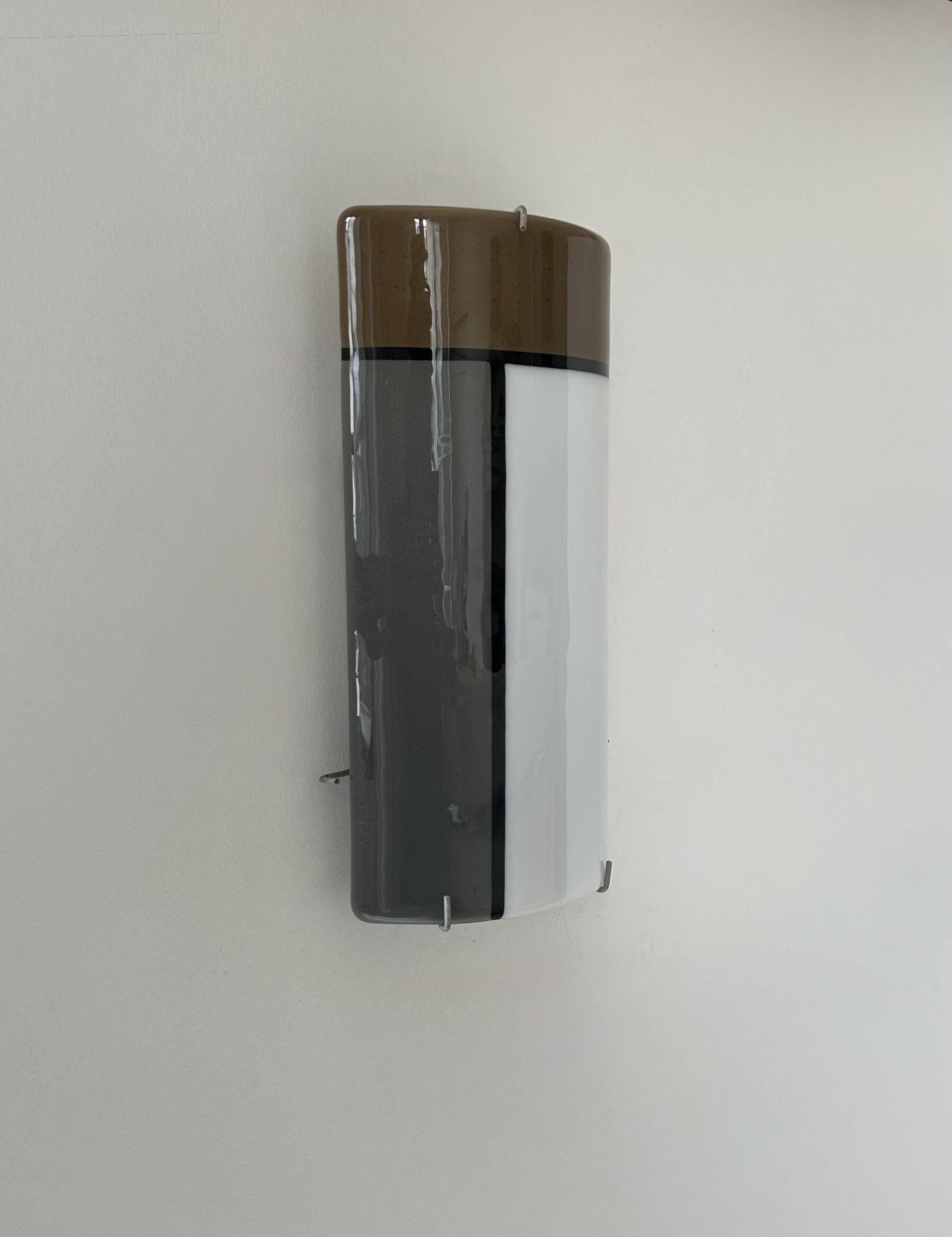 Vintage tempered glass wall lamp, Italy, 1980
