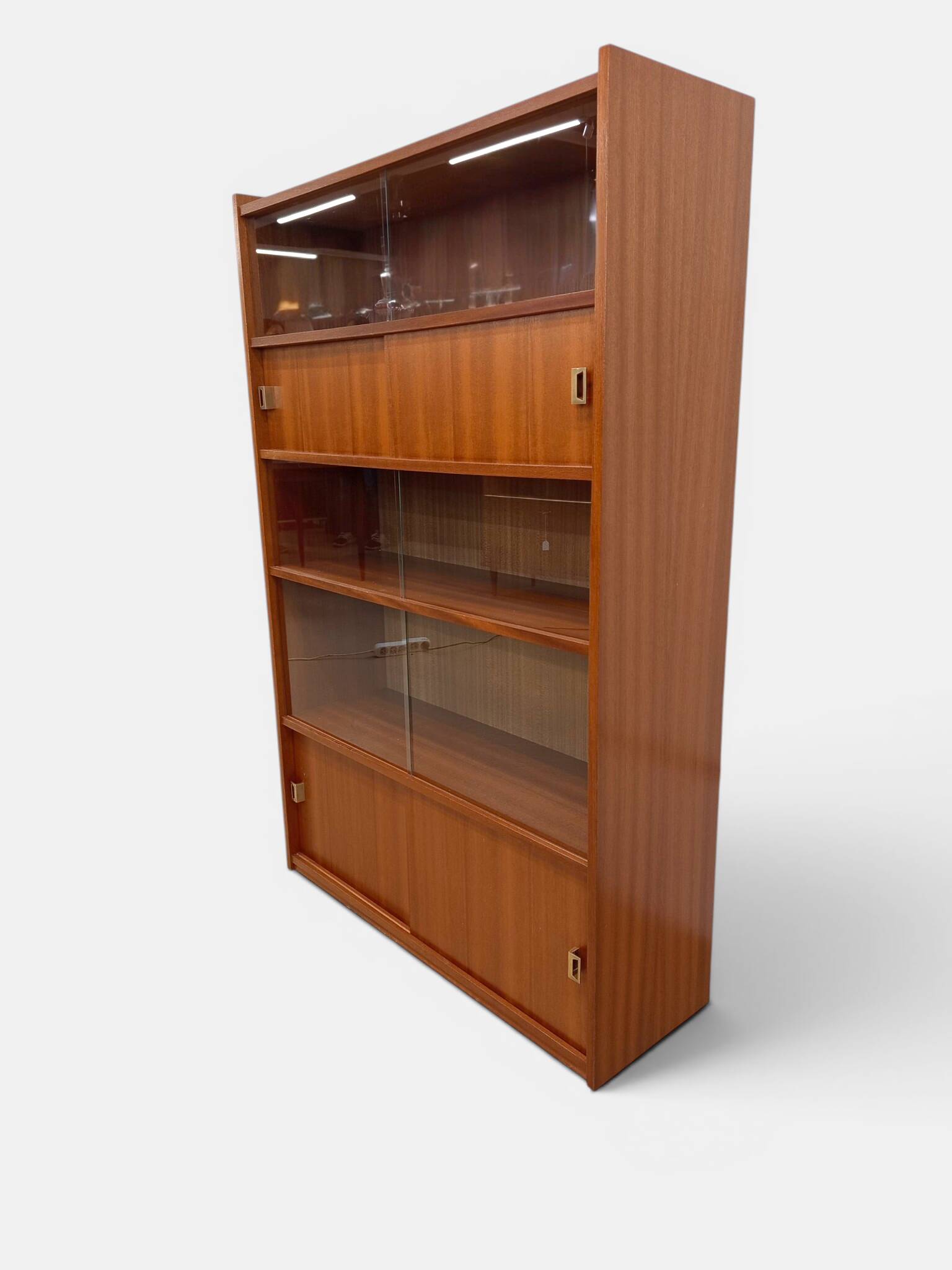 Vintage display library 60/70 Sliding door shelf