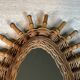 Oval Mirror in Rattan. Woven Willow and Bamboo. French Work from the Riviera.