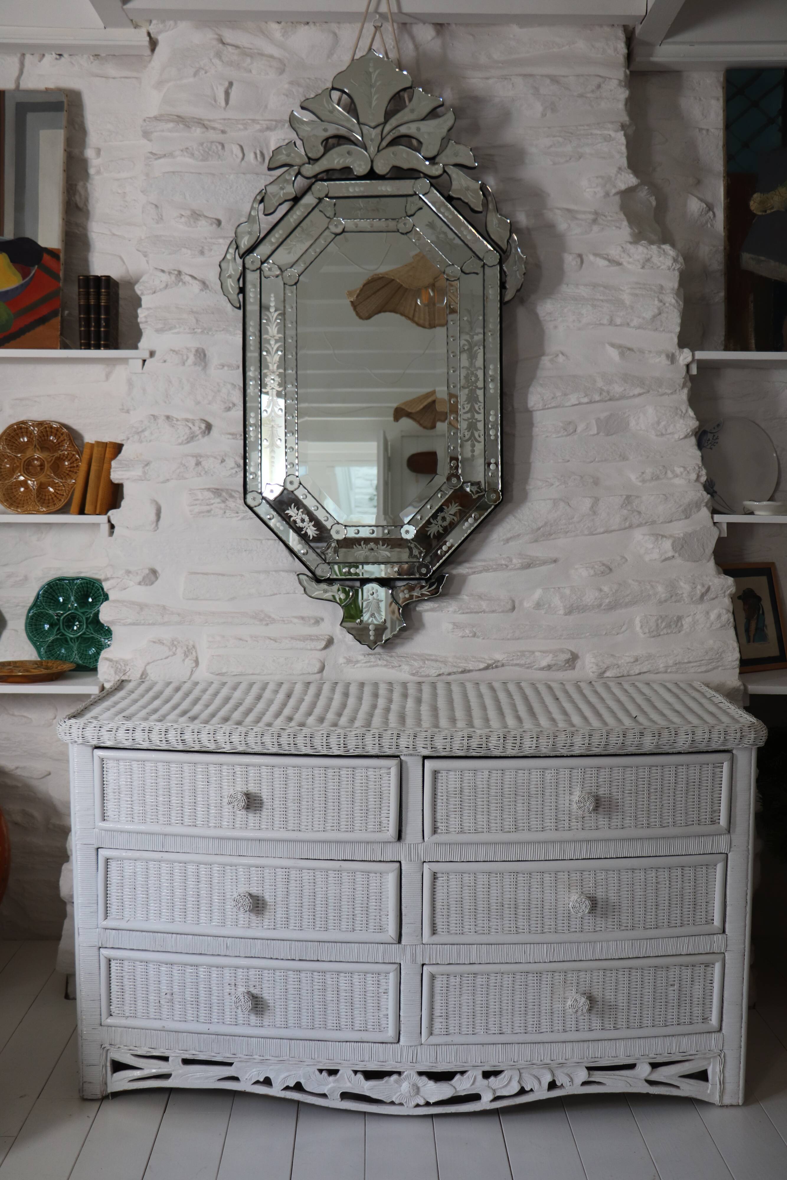 Wicker commode, 20th century