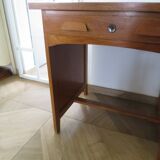 Vintage modernist desk - 5 drawers - shelf - 1950s - closure mechanism