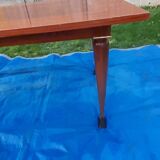 Dining table with 2 extensions, marquetry veneer.