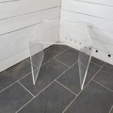 Transparent plexiglass sofa end from the 70s