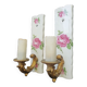 Pair of vintage Limoges ceramic wall sconces