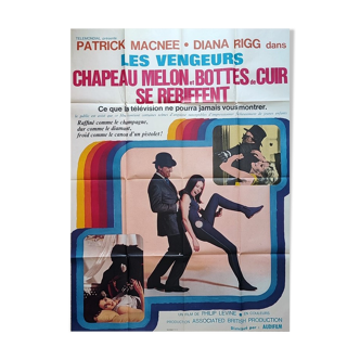 original poster 1967 melon hat and leather boots rebuff Patrick MacNee Diana Rigg