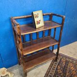 Vintage rattan bookcase shelf