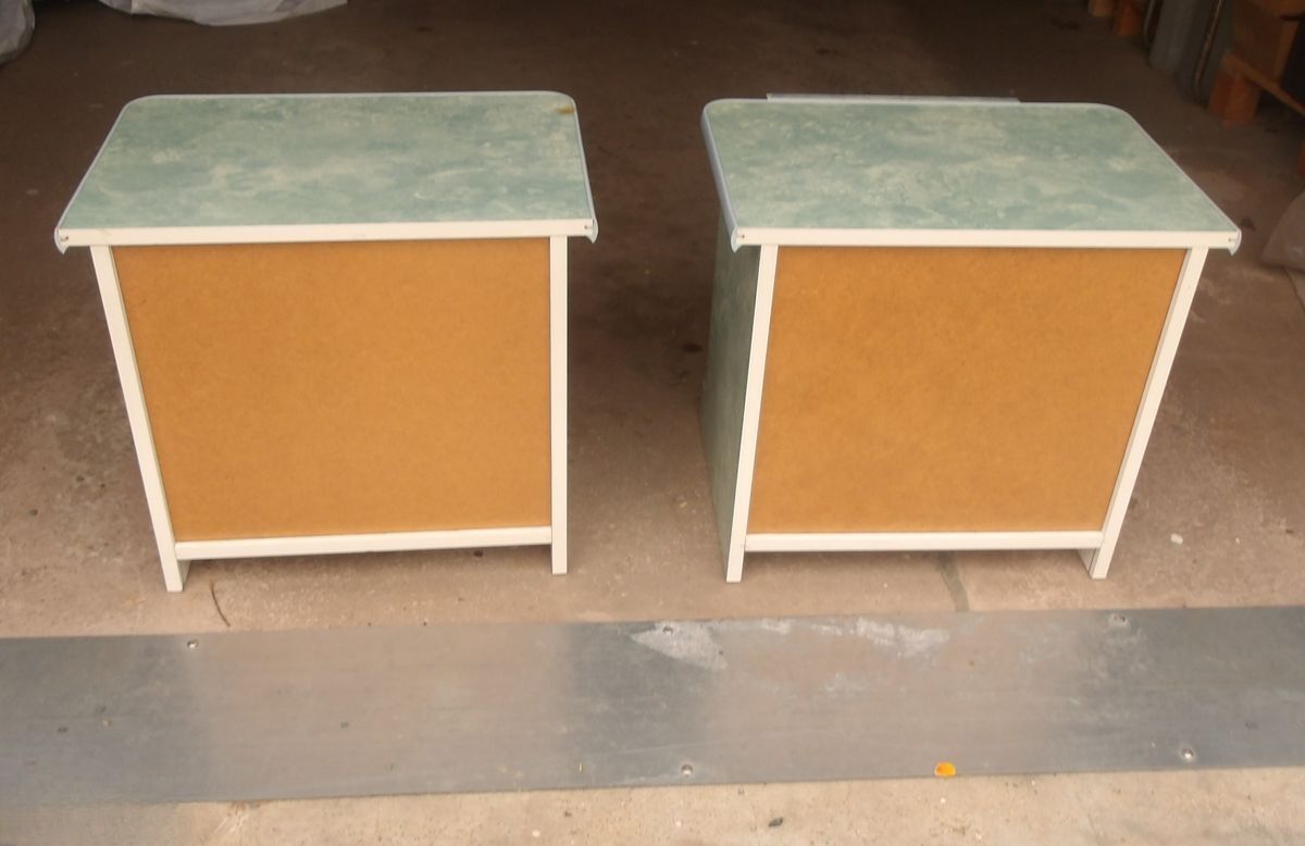 Retro blue bedside table