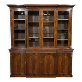 Bibliothèque victorienne 8 portes 19ème en acajou