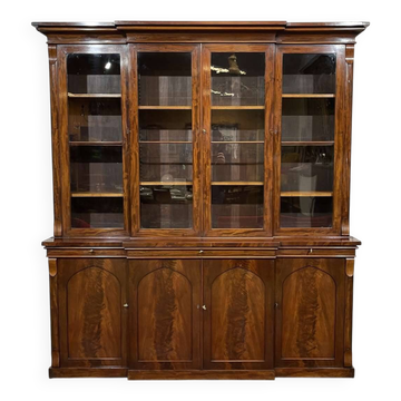 Bibliothèque victorienne 8 portes 19ème en acajou