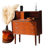 Secrétaire vintage danois en teck | Bureau scandinave restauré