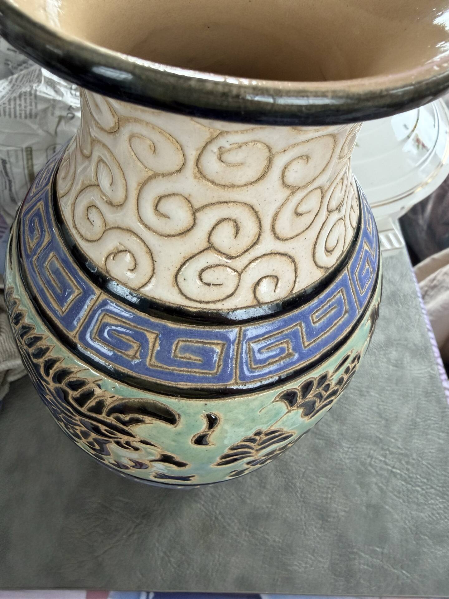 Antique vase 1920 ceramic Keramis art deco