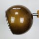 Eyeball floor lamp by Temde Leuchten, copper metal, teak and chrome, 70s.
