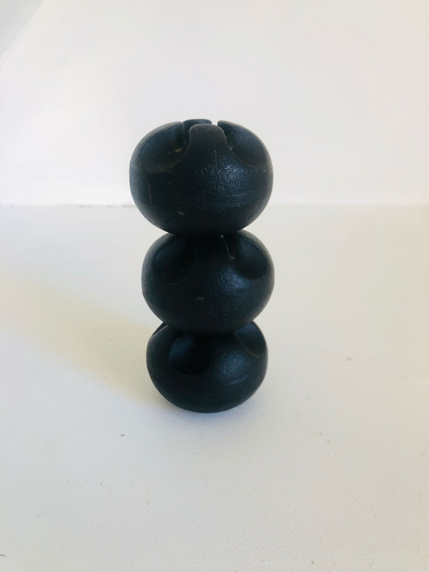 Set of 3 Danish cast iron candle holders by Christer Holmgren.