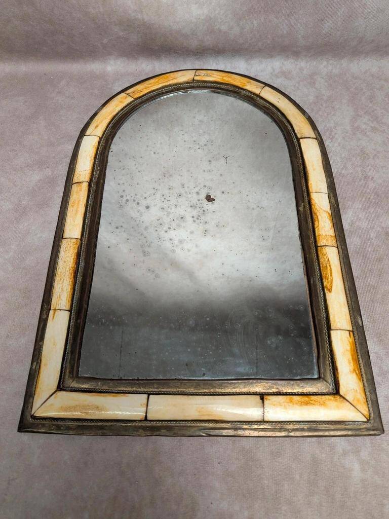 Ancient oriental brass mirror – arch shape