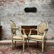 Pair of Armchairs with Back Medallion Lacquered Wood Louis XVI Style XIX Century
