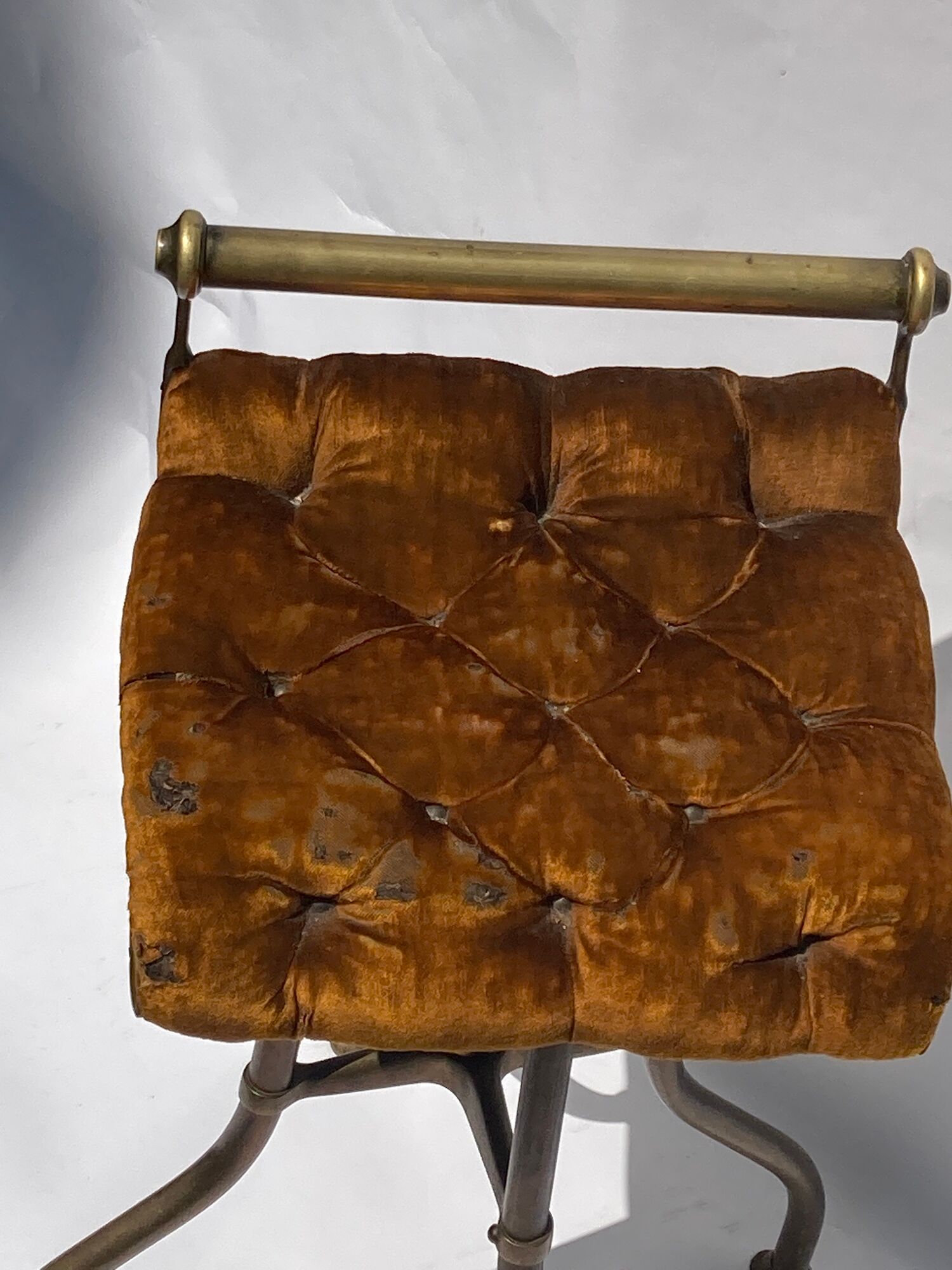 Victorian English brass piano cello music stool attributed to CH Hare